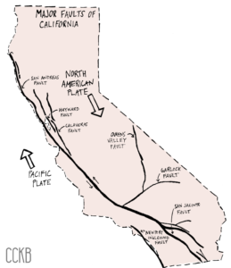 Map of California's major fault lines